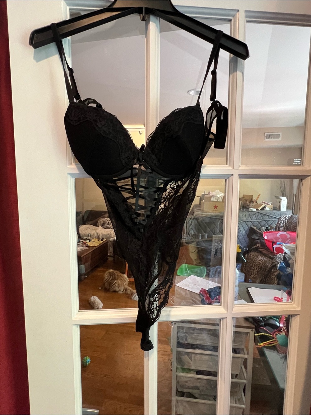 H&M Black Lace Corset Bodysuit Chemise